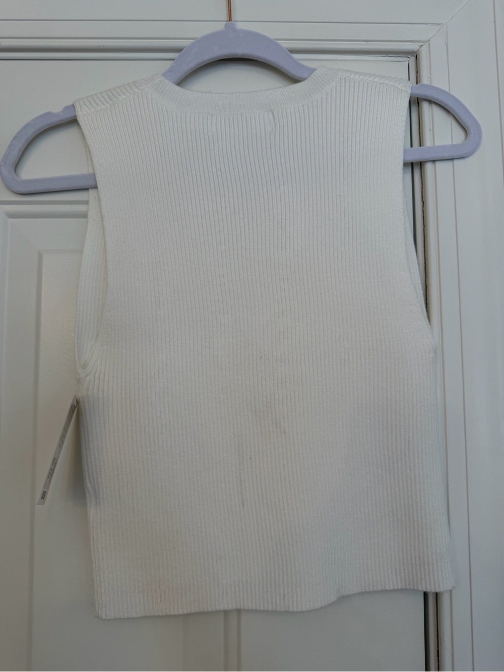 Double Zero Ivory Ribbed Cutout Tank - Picture 3 of 3